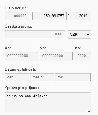 Vysvětlení údajů QR kódu